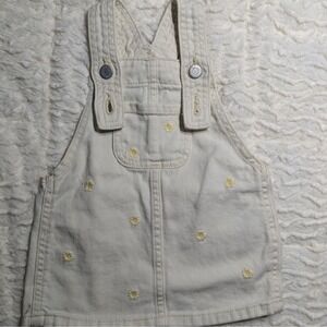 Old Navy Baby Girl Cream Embroidered Overall Skirt 12–18M‎